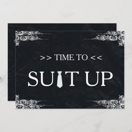 Invitation Il est temps d'adapter Black Chalk Board Swirl (Devant / Derrière)