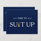 Invitation Il est temps d'adapter la Cravate Blue Gold (Devant / Derrière)