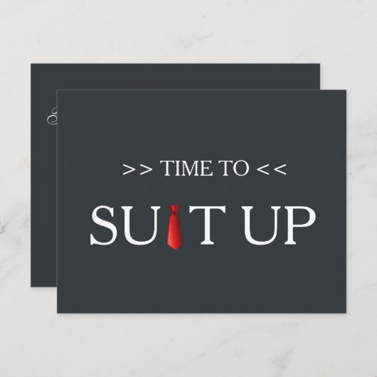 Invitation Il est temps d'adapter la Cravate rouge (Devant / Derrière)