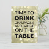 Invitation Il est temps de boire Champagne Gold 50e Anniversa (Debout devant)