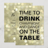 Invitation Il est temps de boire Champagne Gold 50e Anniversa (Devant / Derrière)