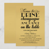 Invitation Il est temps de boire du Champagne Black Gold Anni (Devant / Derrière)