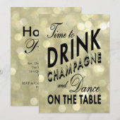 Invitation Il est temps de boire du champagne dans Gold Holid (Devant / Derrière)