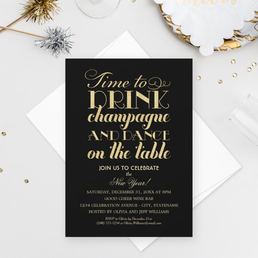 Invitation Il est temps de boire une citation de champagne So