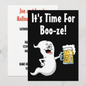 Invitation Il est temps de Booze, parti d'Halloween pour adul (Devant / Derrière)