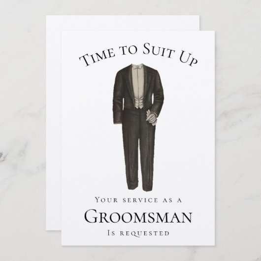 Invitation Il est temps de convenir à Groomsman Proposition V (Devant / Derrière)