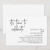 Invitation Il est temps de fêter la fête du Mariage Elopement (Devant / Derrière)