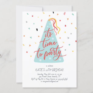 Invitation Il est temps de fêter son anniversaire