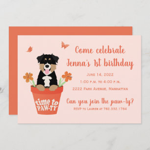 Invitation Il Est Temps De Pawty Australian Shepherd Dogs