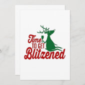 Invitation Il est temps de se faire Blitzener Noël Renne  (Devant / Derrière)