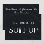 Invitation Il est temps de s'équiper Tableau noir cravate rou (Devant / Derrière)