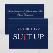Invitation Il est temps de Suitup Blue Jeans Motif Red Cravat (Devant / Derrière)