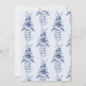 Invitation Il est temps de Tea Chinoiserie Blue Bow Fête des  (Dos)