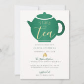 Invitation Il est temps de Tea Elegant Emerald Fête des marié (Devant)