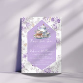 Invitation Il est temps de Thé Lavender Tea Floral Fête des m