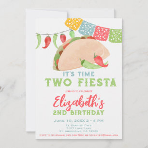 Invitation Il est temps deux fêtes 2 ans Anniversaire