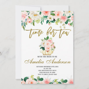 Invitation Il est temps pour Tea with the Bride to Be, Fête d