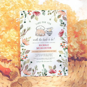 Invitation Il Est Temps Que Le Thé Avec La Mariée Soit FÊTE