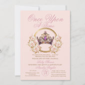 Invitation Il était une fois bébé fille douche (Devant)