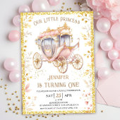 Invitation Il était une fois Carriage Princesse 1er anniversa