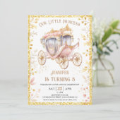 Invitation Il était une fois Carriage Princesse 3e anniversai (Debout devant)