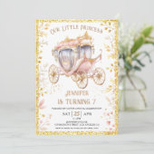 Invitation Il était une fois Carriage Princesse 7e anniversai (Debout devant)