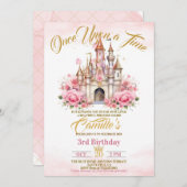 Invitation Il était une fois château princesse de temps (Devant / Derrière)