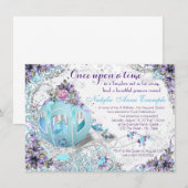Invitation Il était une fois conte de fées princesse annivers (Devant / Derrière)