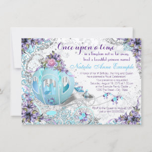 Invitation Il était une fois conte de fées princesse annivers