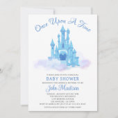 Invitation Il Était Une Fois Fairytale Baby Boy Shower Castle (Devant)