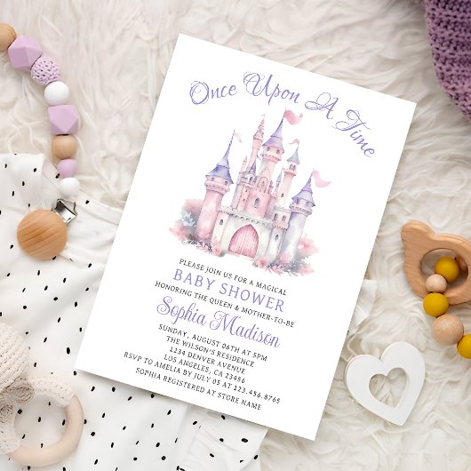 Invitation Il Était Une Fois Fairytale Baby Girl Douche Châte