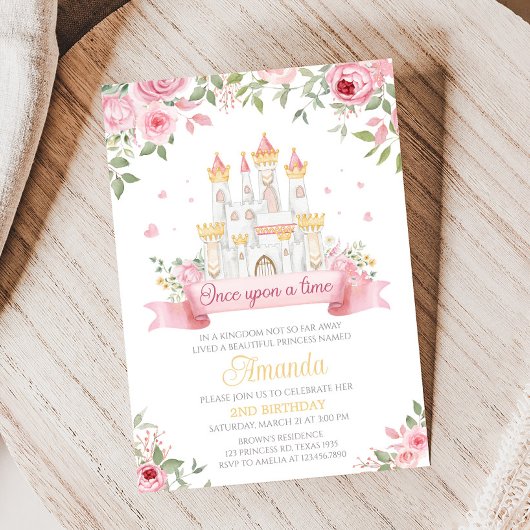 Invitation Il était une fois fête d'anniversaire