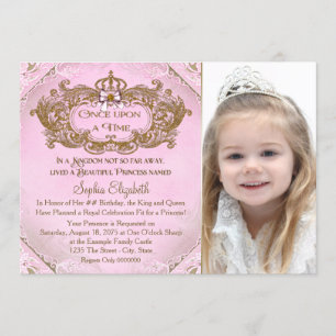 Invitation Il était une fois fête d'anniversaire de princesse