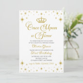 Invitation Il était une fois Gold Princess Anniversaire (Debout devant)