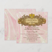 Invitation Il était une fois la princesse fête d'anniversaire (Devant / Derrière)