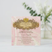 Invitation Il était une fois la princesse fête d'anniversaire (Debout devant)