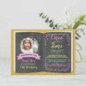 Invitation Il Était Une Fois Photo Histoire Livre Anniversair (Debout devant)