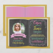 Invitation Il Était Une Fois Photo Histoire Livre Anniversair (Devant / Derrière)