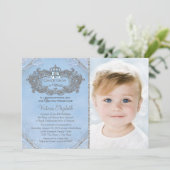 Invitation Il était une fois photo princesse anniversaire (Debout devant)