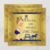 Invitation Il était une fois Prince Baby Boy Douche (Devant / Derrière)