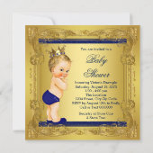 Invitation Il était une fois Prince Baby Boy Douche (Dos)