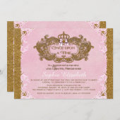 Invitation Il était une fois Princesse Anniversaire (Devant / Derrière)