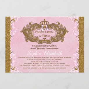 Invitation Il était une fois Princesse Anniversaire