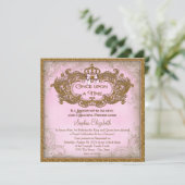 Invitation Il était une fois princesse anniversaire (Debout devant)