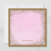 Invitation Il était une fois princesse anniversaire (Dos)