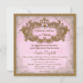 Invitation Il était une fois princesse anniversaire (Devant)