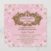 Invitation Il était une fois princesse anniversaire (Devant / Derrière)