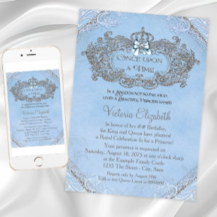 Invitation Il était une fois princesse anniversaire