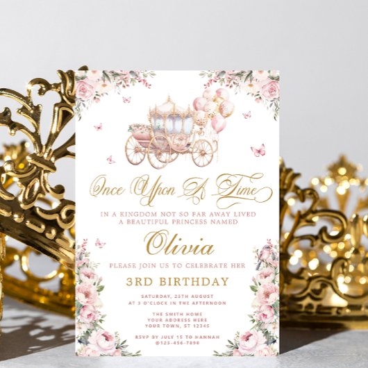 Invitation Il Était Une Fois Princesse Carrie Anniversaire