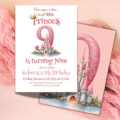 Invitation Il était une fois Princesse Castle Girl 9e anniver